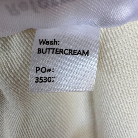 Reformation 100% Organic Cotton Button Cream Landy Wide Leg Cargo Jeans Size 26 - Picture 12 of 14